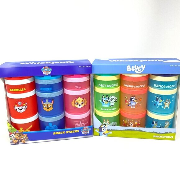 Whiskware Bluey Or Paw Patrol Snack Containers On The Go Kids Toddler Twist Lock - Picture 1 of 14